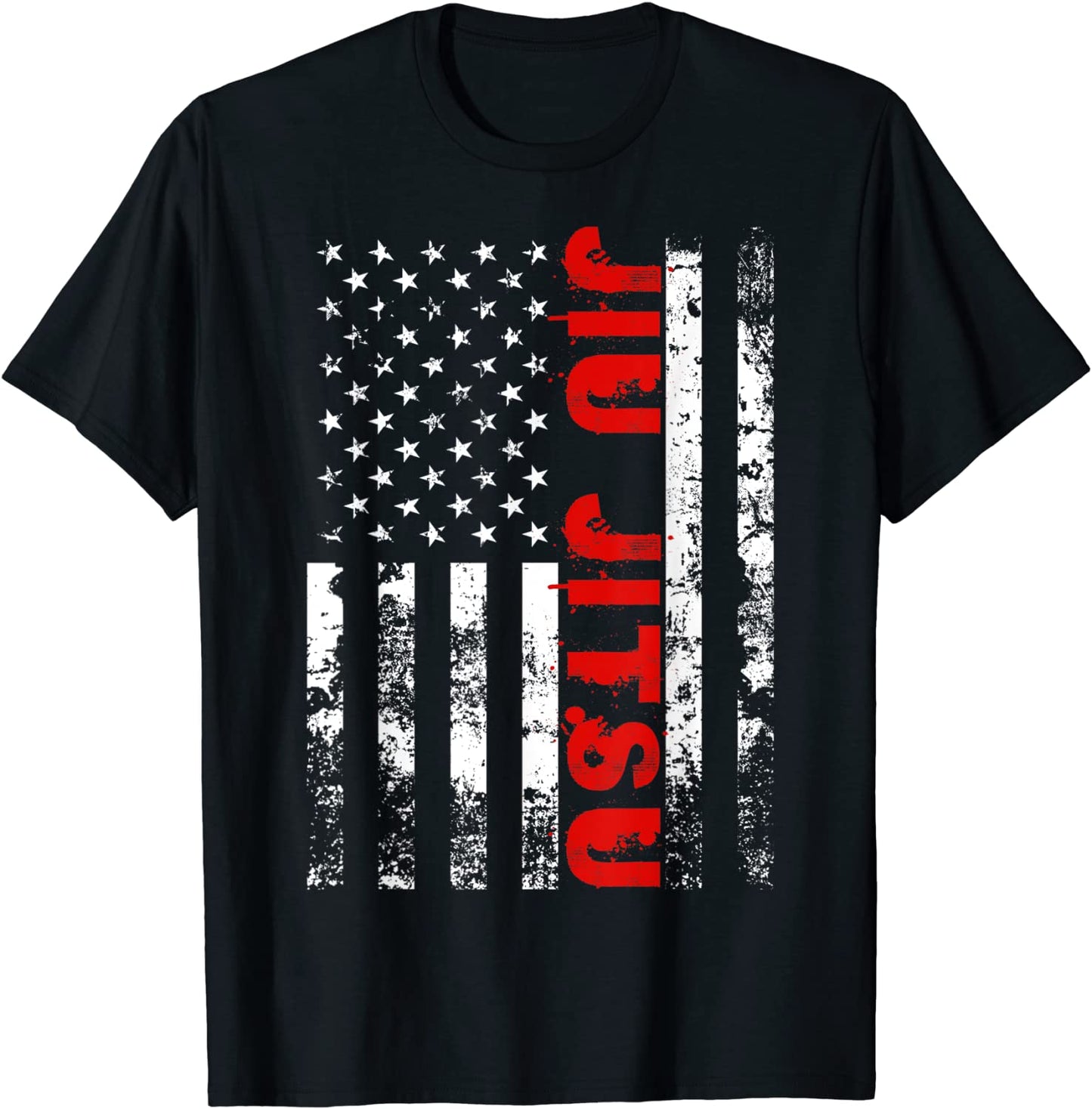 Brazilian Jiu Jitsu American Flag Sports US T-Shirt
