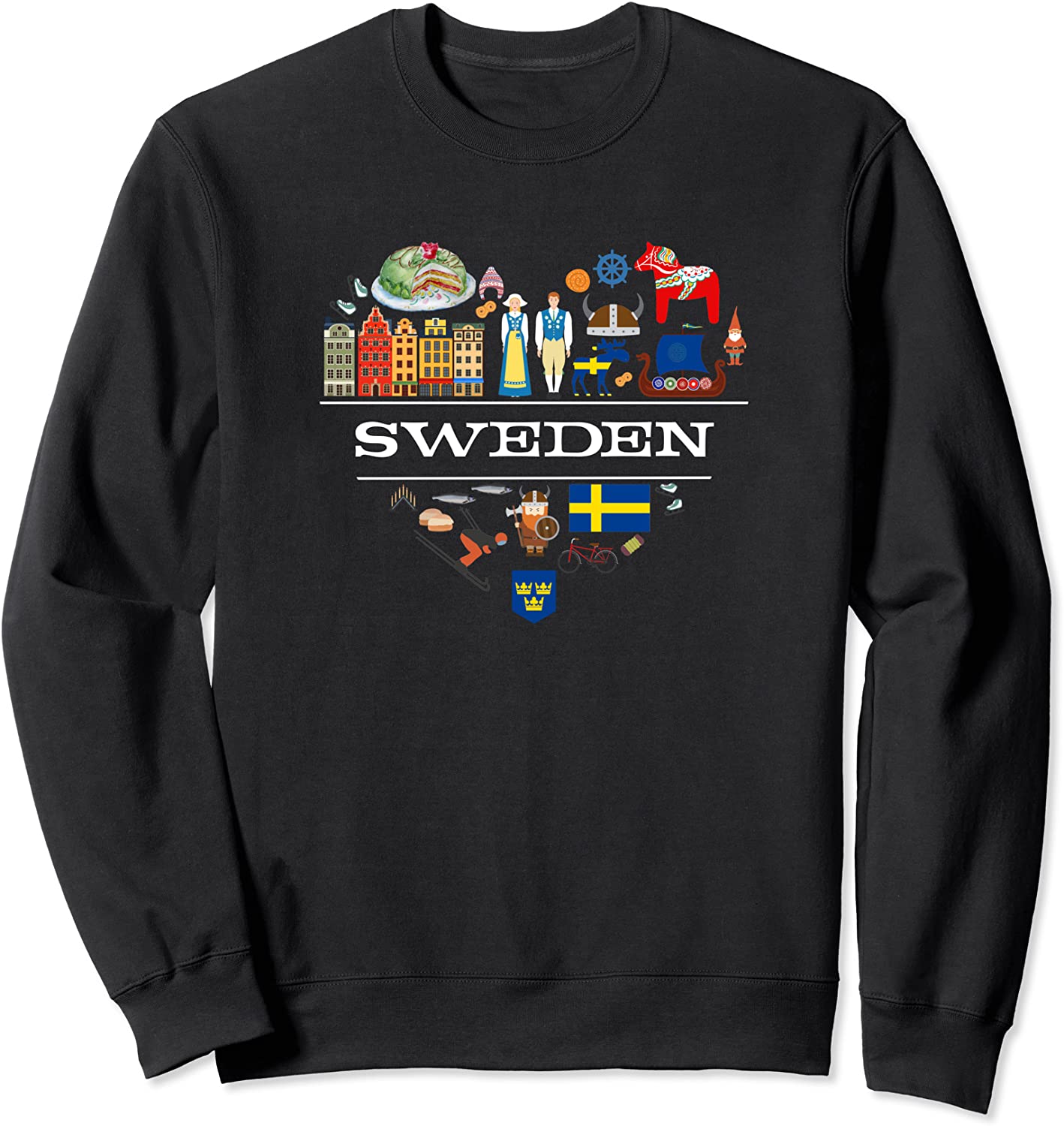 Swedish Heart Travel Gift for Swedes Sweatshirt