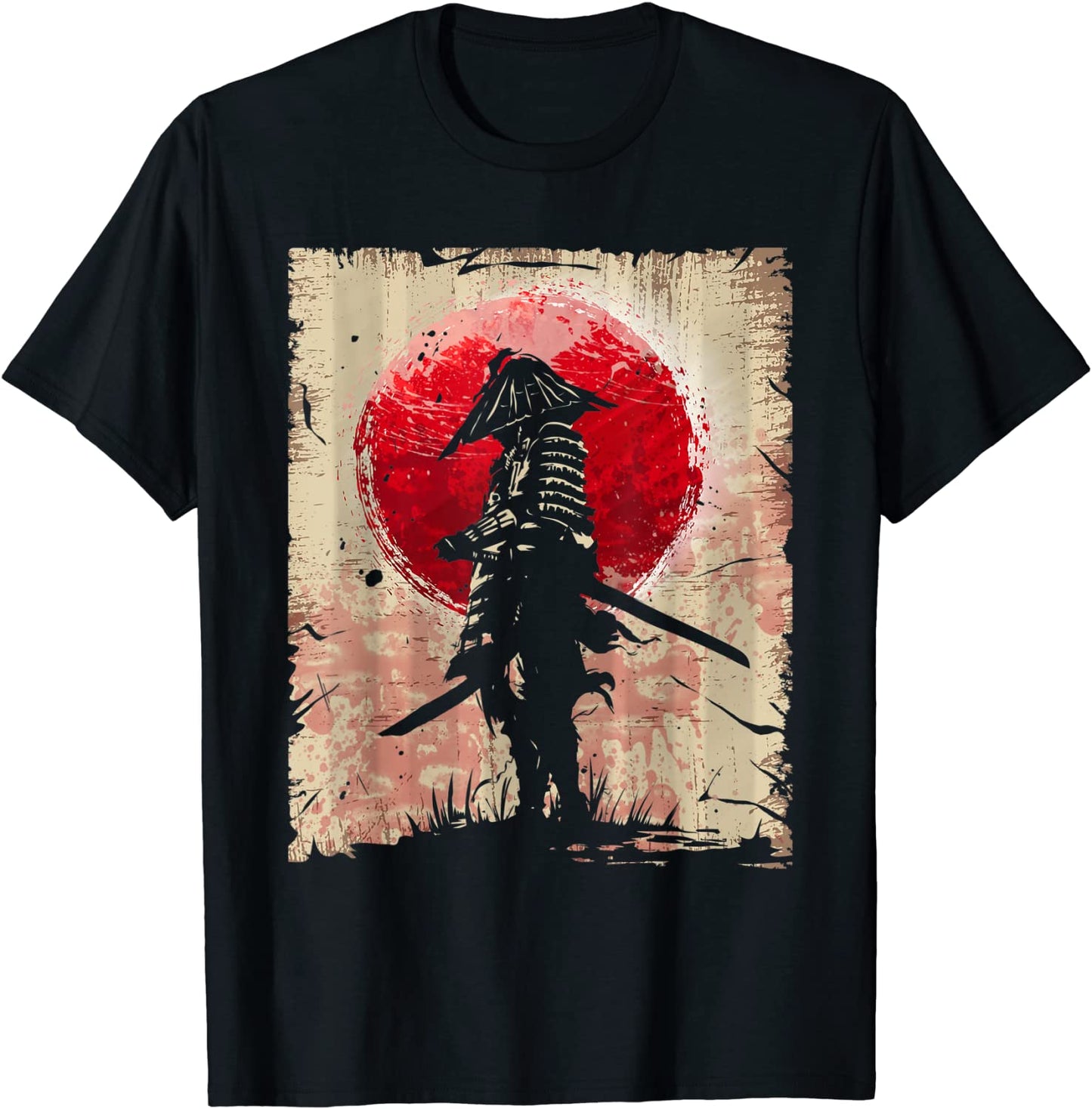 Japanese Art Samurai Vintage Fighter Retro Design T-Shirt