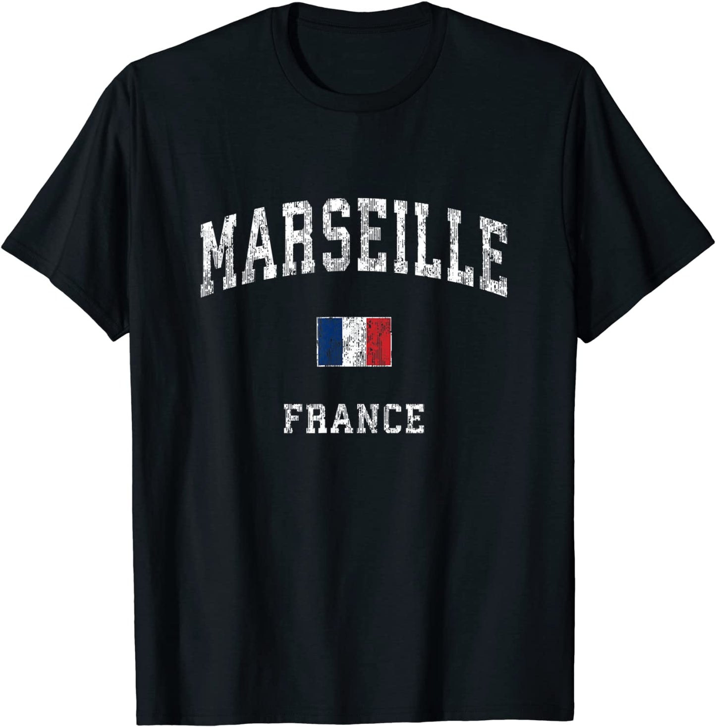 Marseille France Vintage Athletic Sports Design T-Shirt