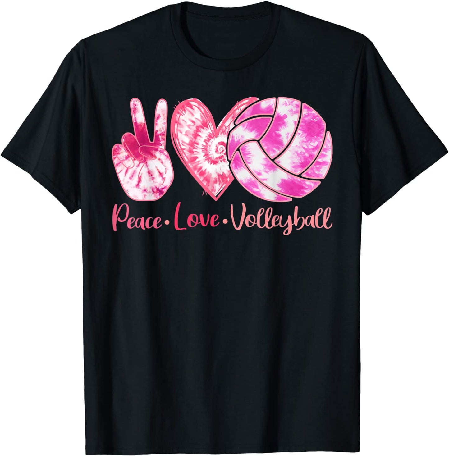 Tie Dye Peace Love Volleyball Sport Lover Girl Men Women T-Shirt