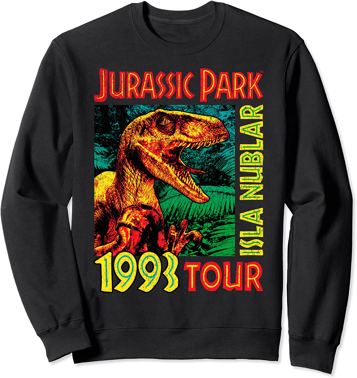 Jusrassic Park Isla Nublar 1993 Tour Poster Sweatshirt