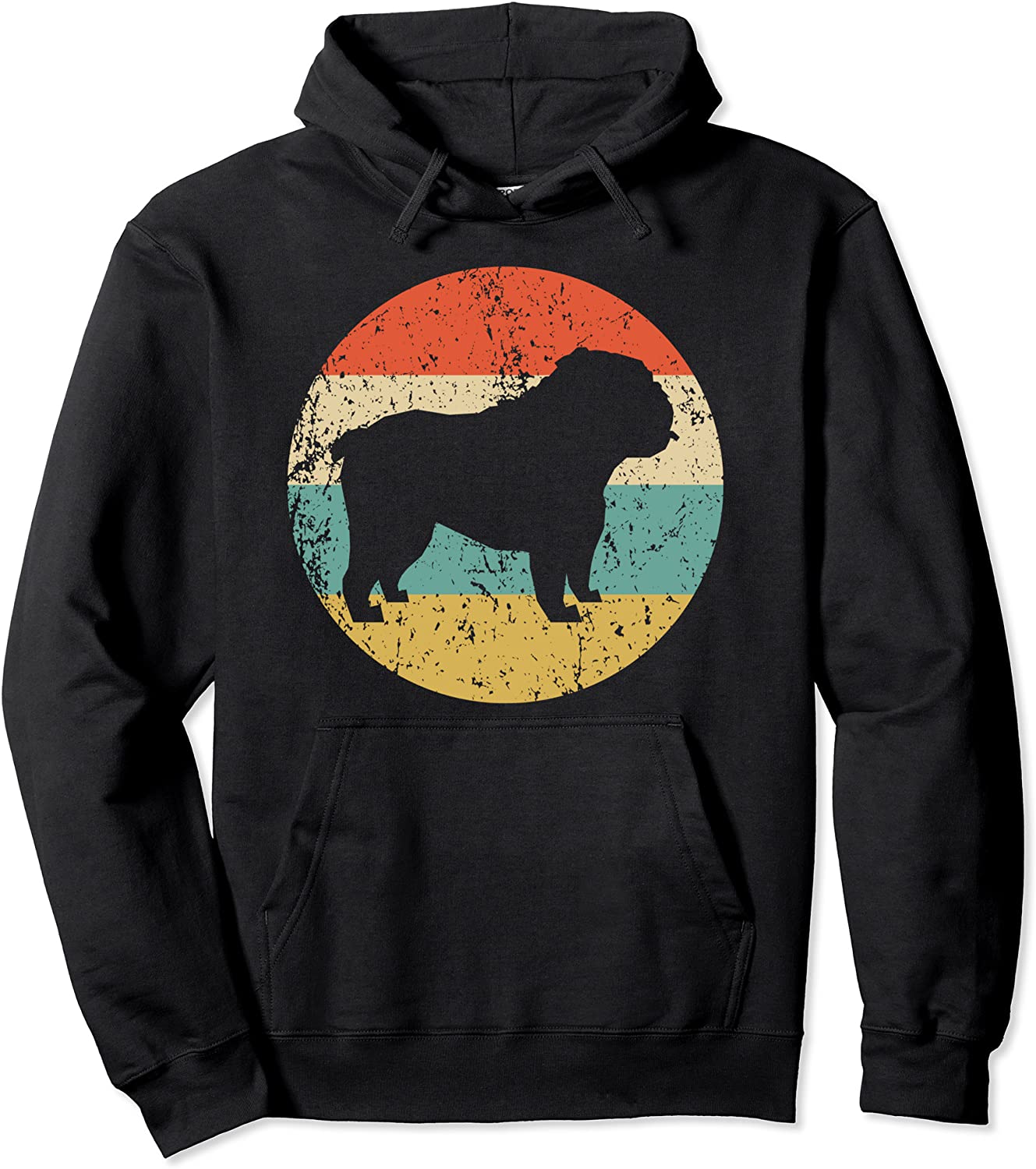 English Bulldog Hoodie - Retro English Bulldog Dog Hoodie