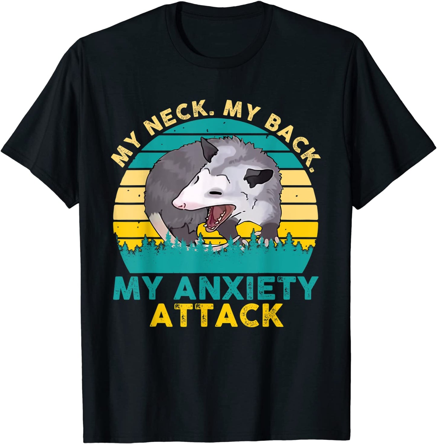 Vintage My Neck My Back My Anxiety Attack Rat Mouse T-Shirt