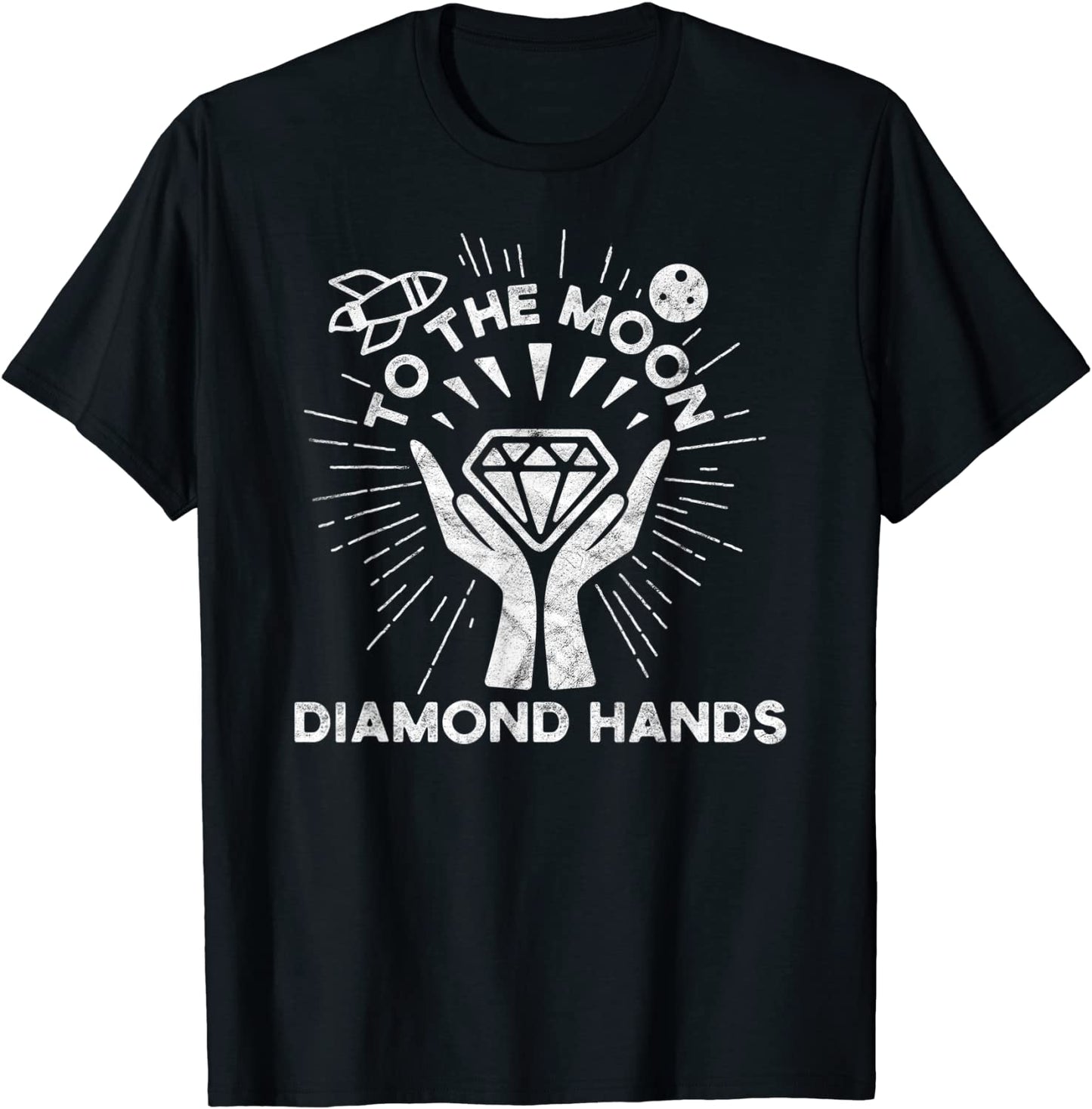 GME Stock Diamond Hands To The Moon Vintage Graphic Style T-Shirt
