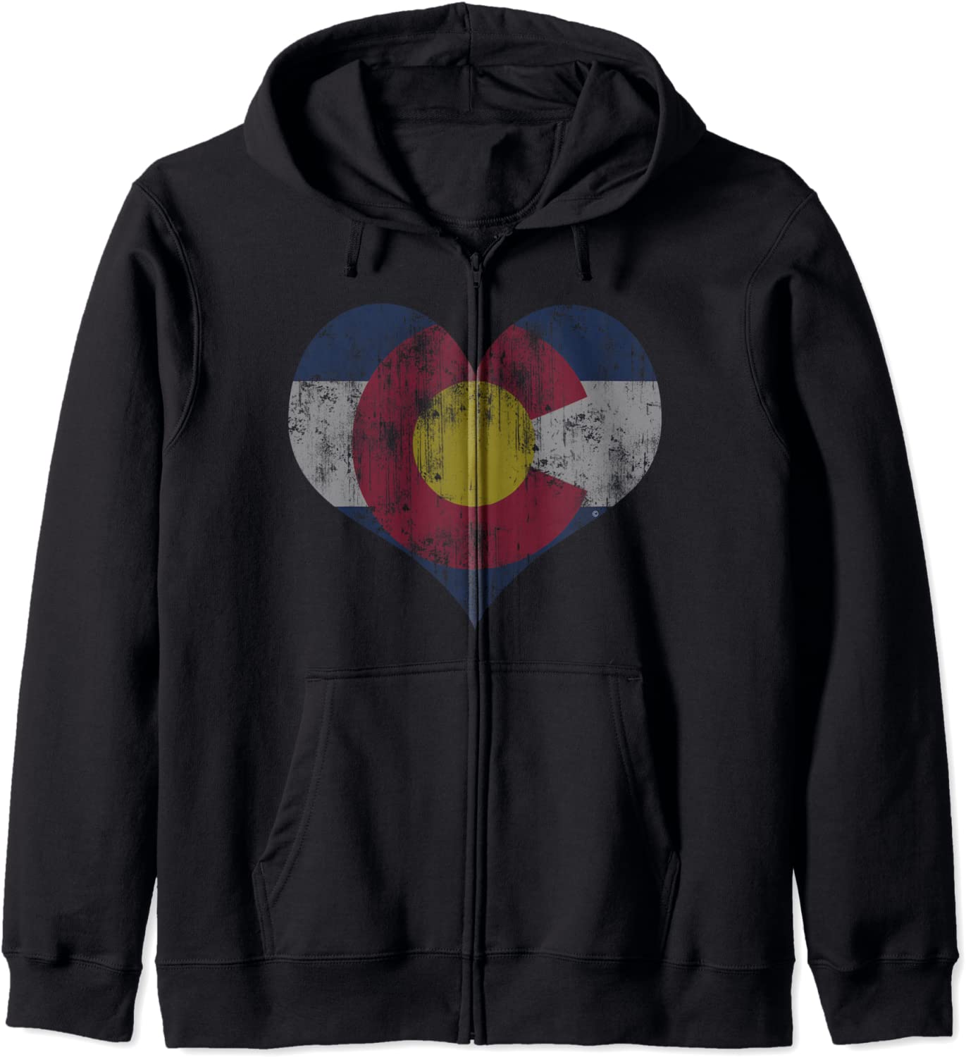 Colorado Flag Heart Love Retro Fade Hoodie