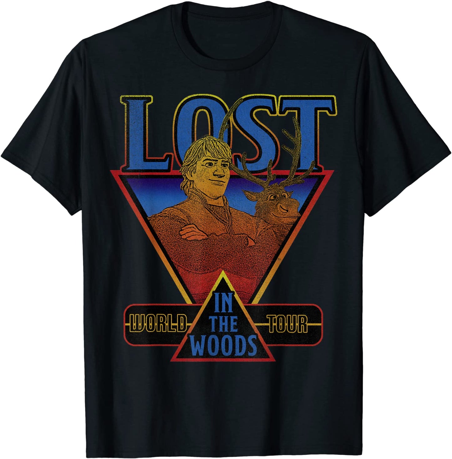 Disney Frozen 2 Kristoff Sven Lost In The Woods World Tour T-Shirt