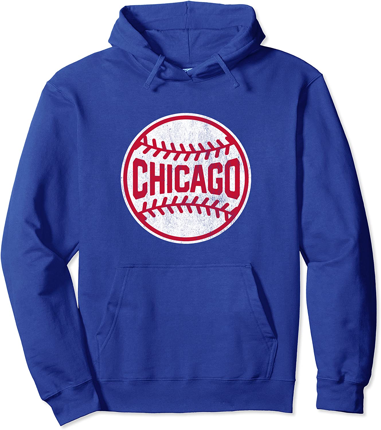 Vintage Chicago Baseball Stitches Pullover Hoodie