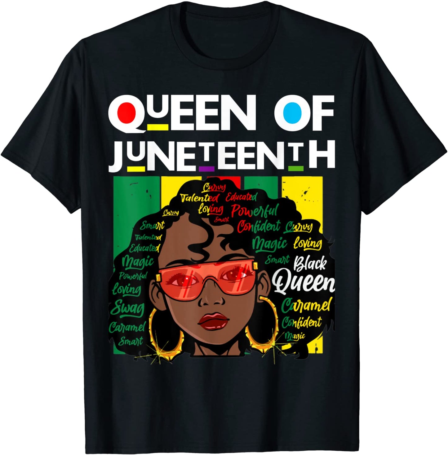 Queen Of Juneteenth Black Girl Magic Melanin Women Girls T-Shirt