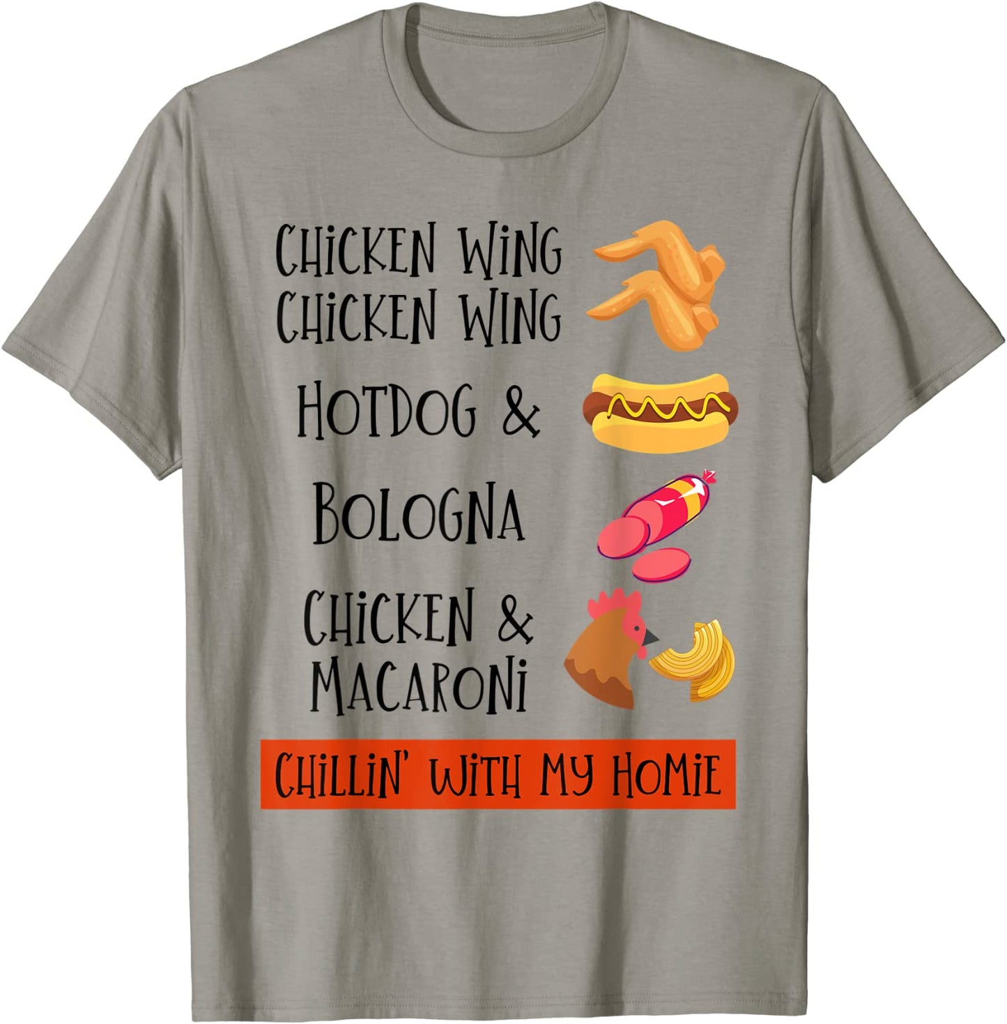 Chicken Wing Chicken Wing Hot Dog and Bologna Shirt T-Shirt
