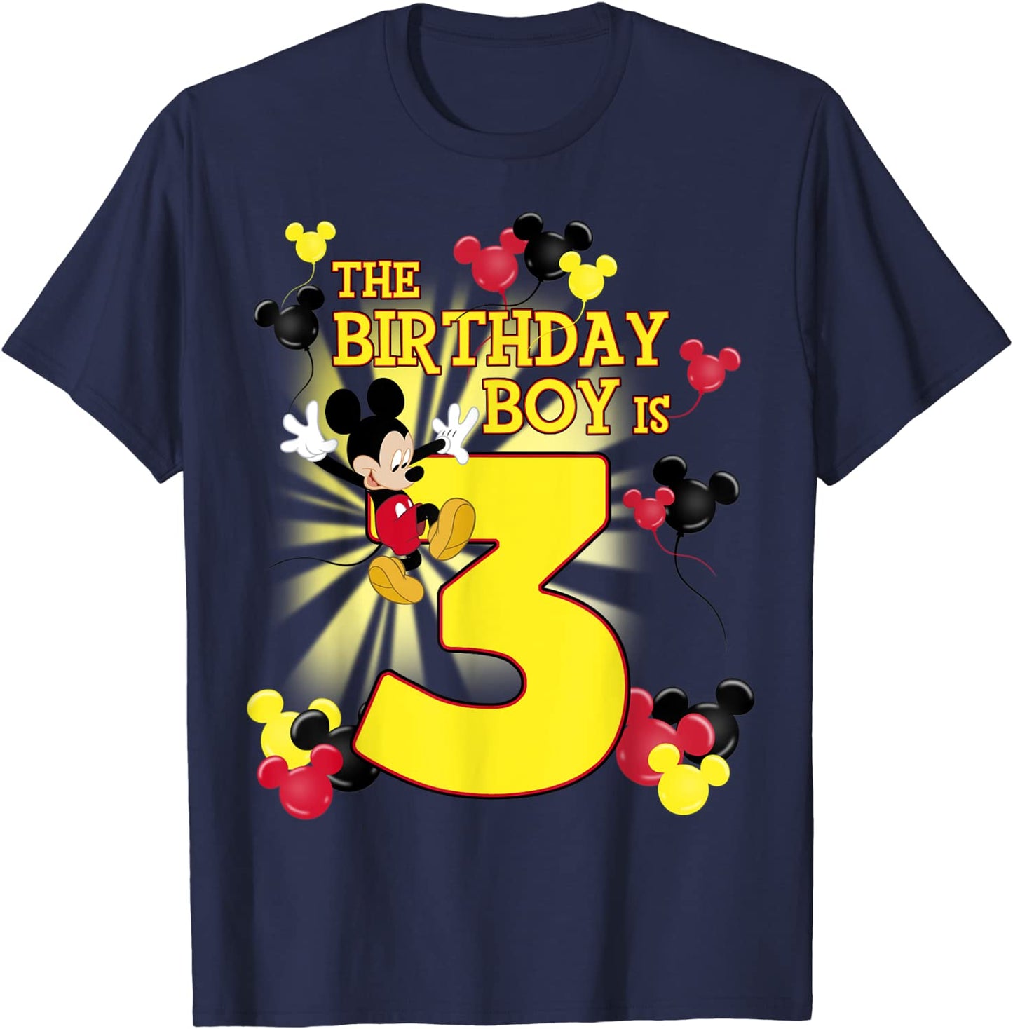 Disney Mickey And Friends Mickey 3rd Birthday Boy T-Shirt