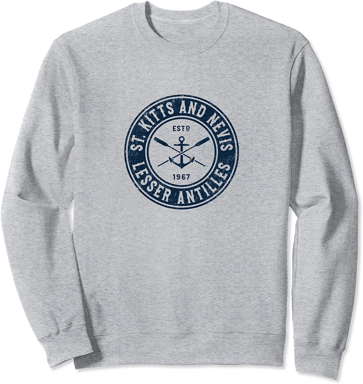 St Kitts and Nevis Vintage Boat Anchor Oars Sweatshirt
