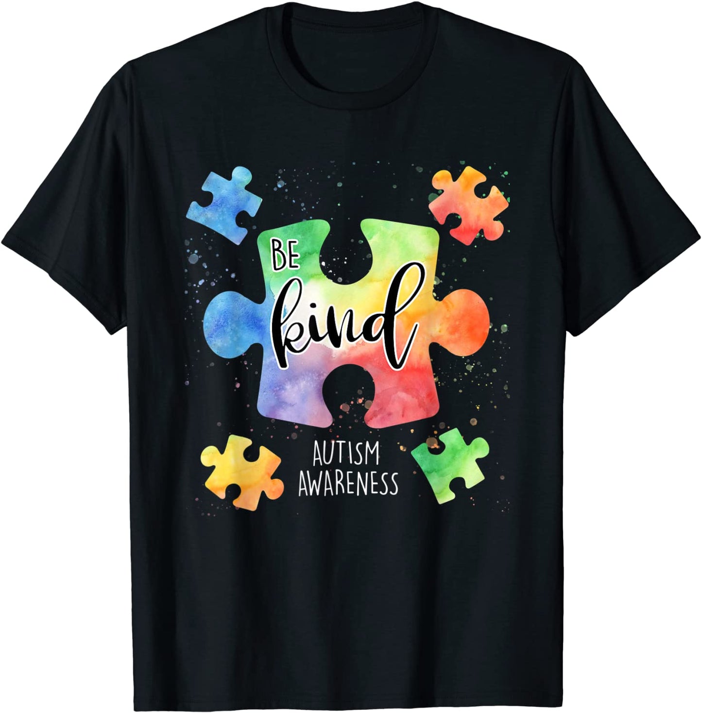 Be Kind Puzzle Pieces Cute Autism Awareness T-Shirt