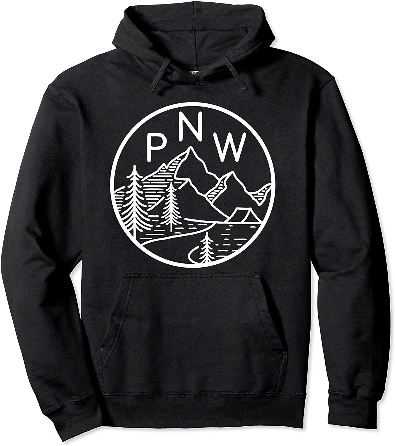 PNW Pacific Northwest Outdoors Trees Mountain Hiking Pullover Hoodie