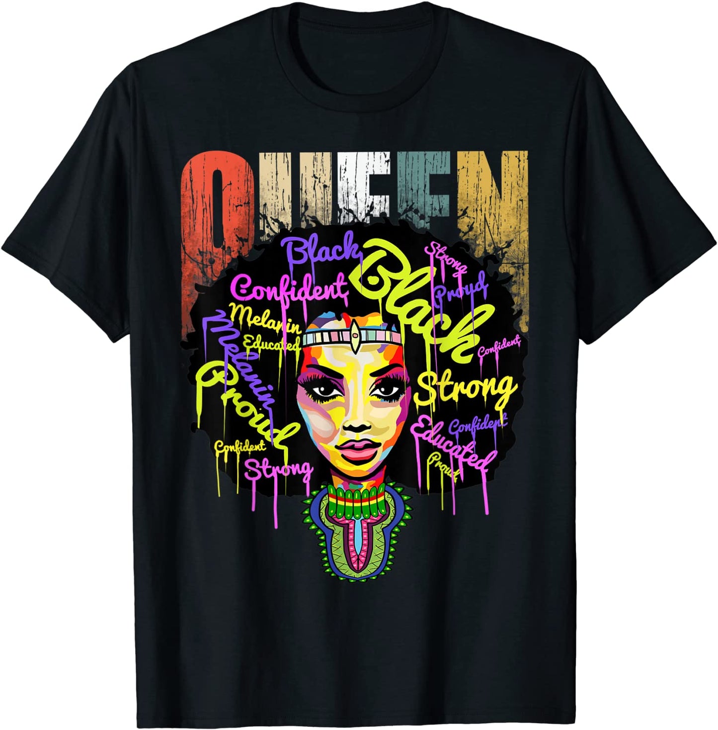 African Queen Shirts For Women - Educated Black Girl Magic T-Shirt