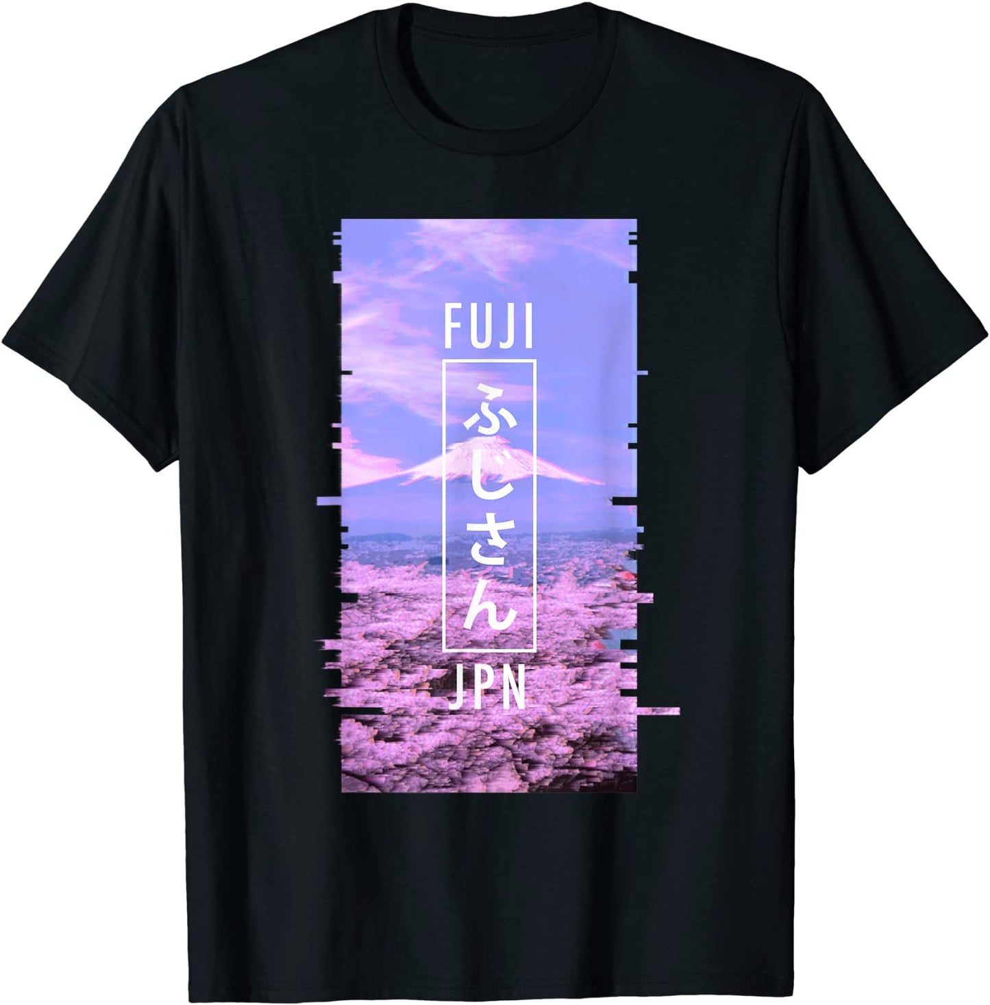 Mt Fuji Japan Glitch Art - Japanese Otaku Vaporwave T-Shirt