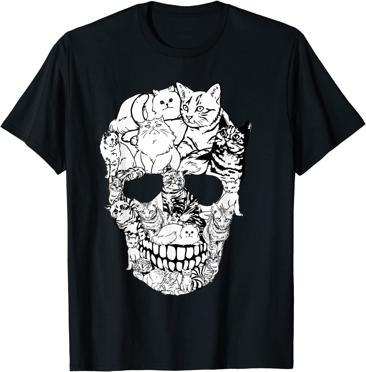Cat Skull Shirt - Kitty Skeleton Halloween Costume Skull Cat T-Shirt