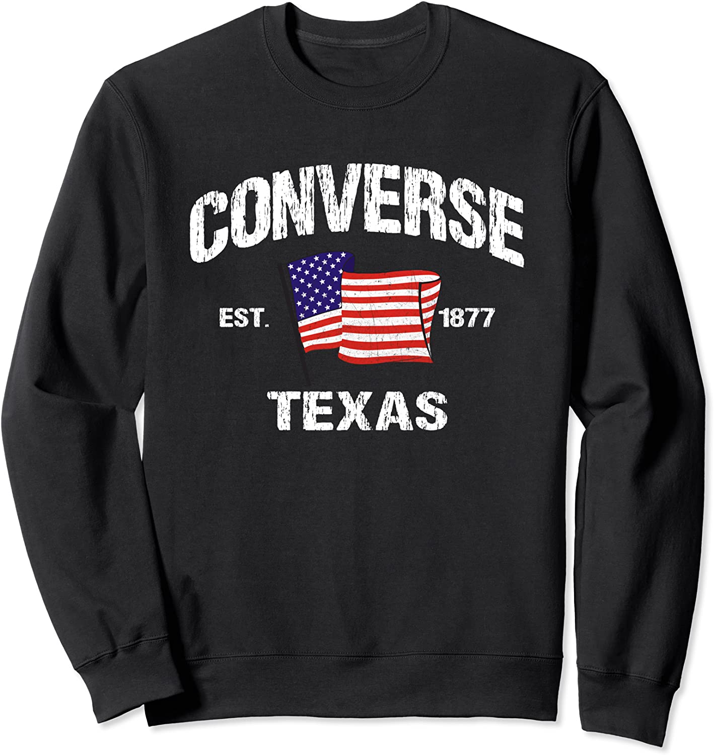 Converse Texas TX USA Stars Stripes Vintage Style Sweatshirt