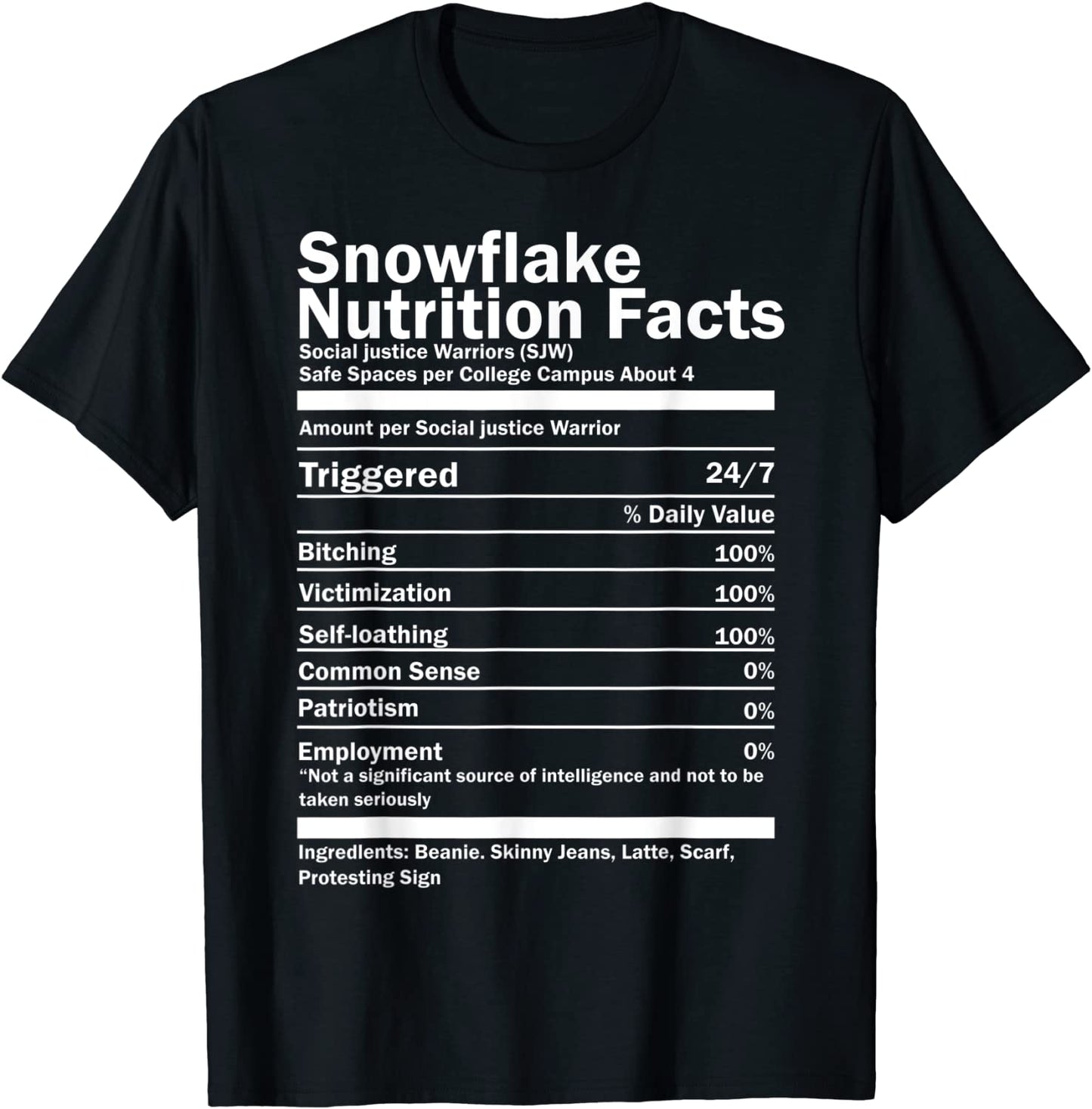 Snowflake Nutrition Facts T-Shirt