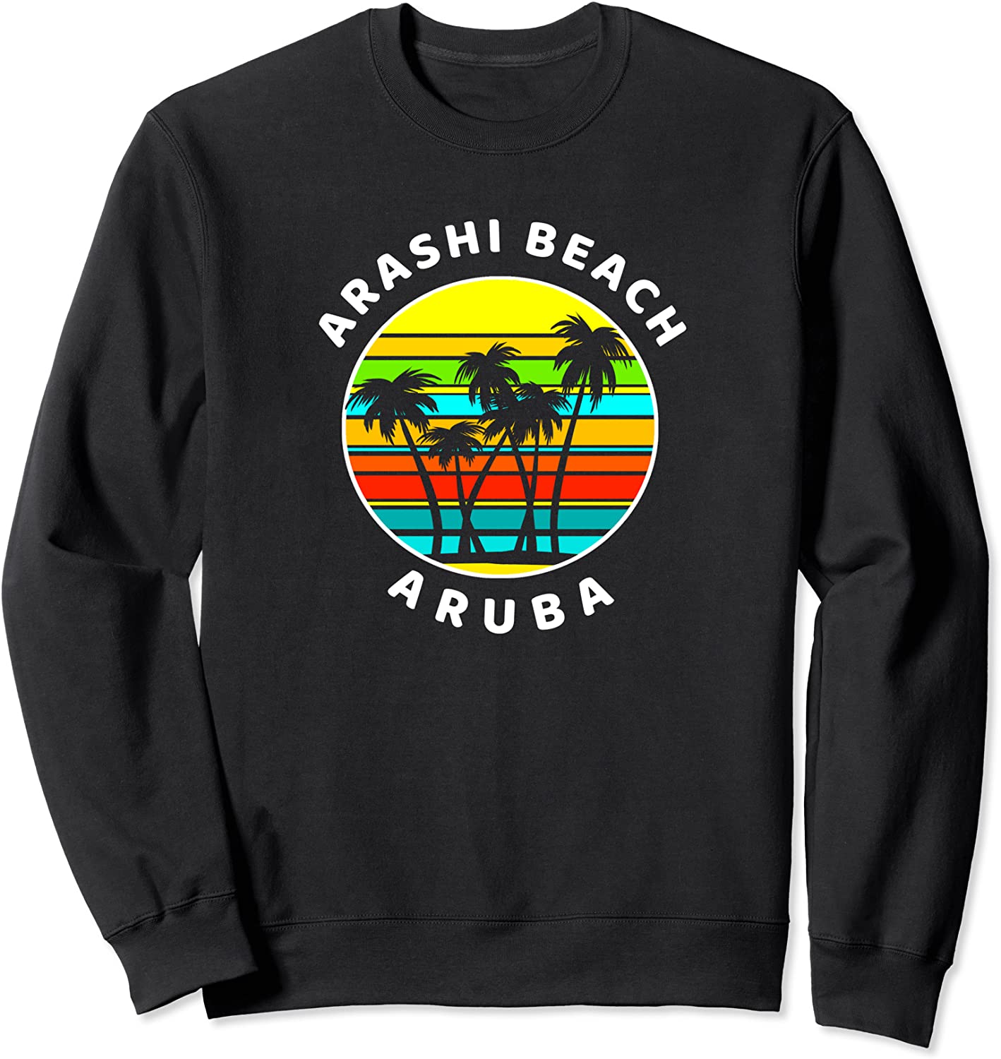 Arashi Beach Aruba Shirt Palm Trees Silhouette Sunset Sweatshirt