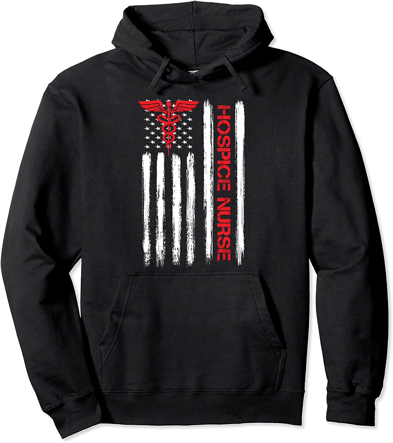American Flag Hospice Nurse End of Life Palliative Nursing Pullover Hoodie