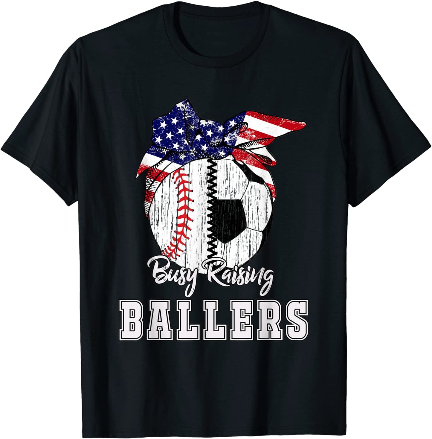 Busy Raising Ballers Baseball Soccer - Soccer mom T-Shirt