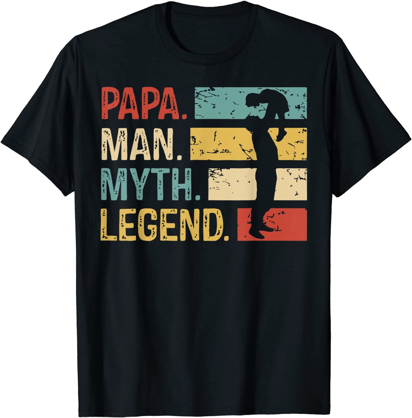 Mens Papa Man Myth Legend Shirts Vintage Dad Gift T-shirt T-Shirt