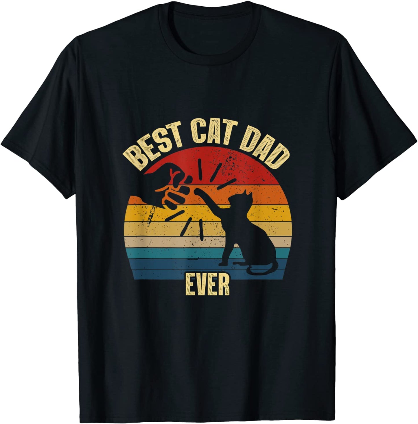 Best Cat Dad Ever Funny Cat Daddy Father Vintage Gift T-Shirt