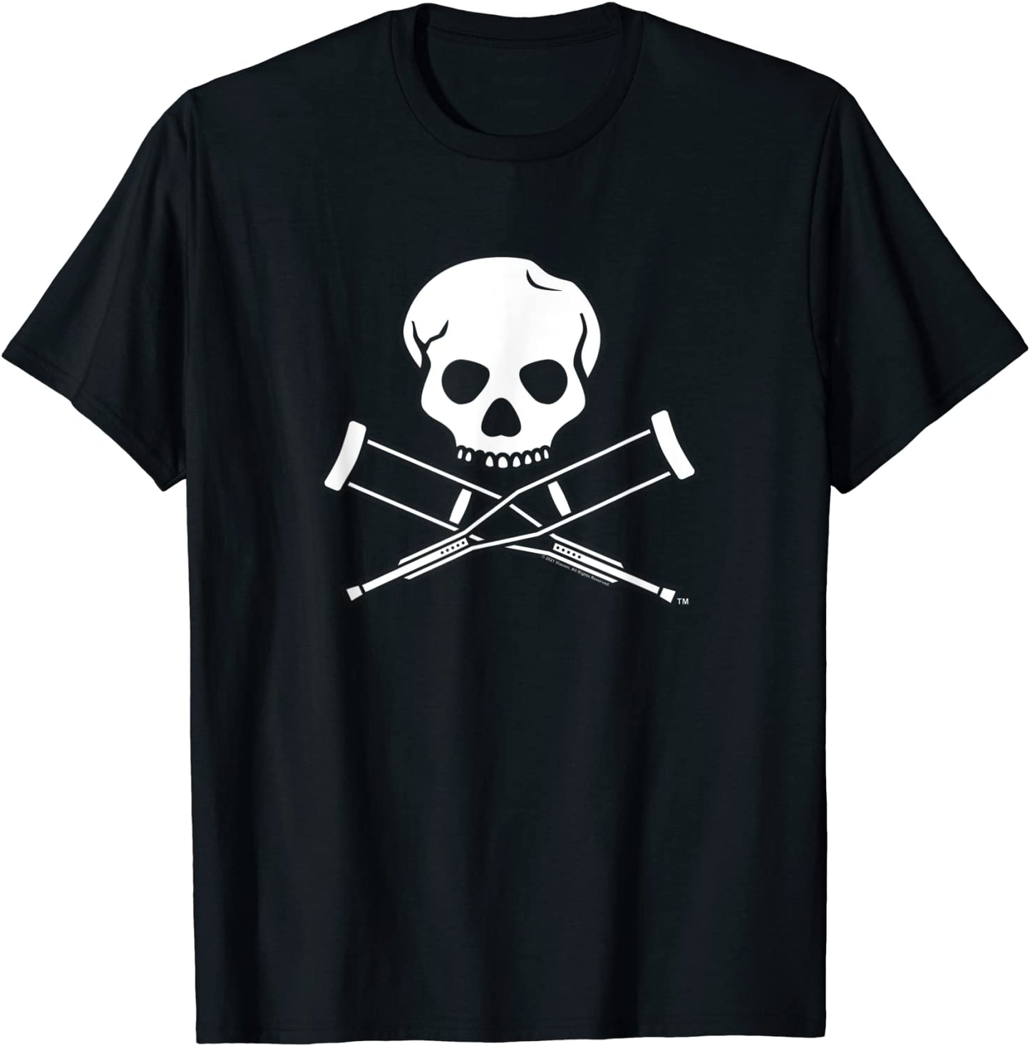 MTV Music Television Jackass Skull Crutches Logo T-Shirt