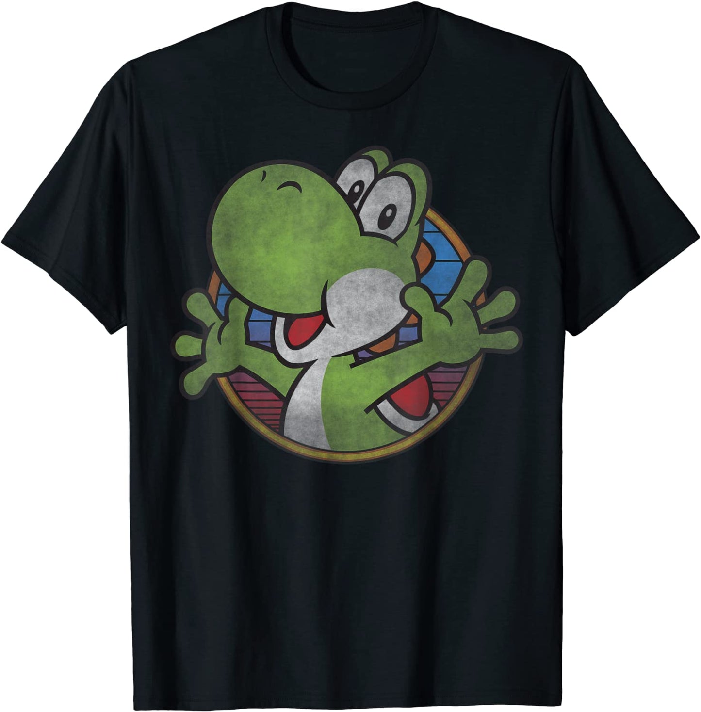 Super Mario Yoshi Color Fade Circle Logo T-Shirt