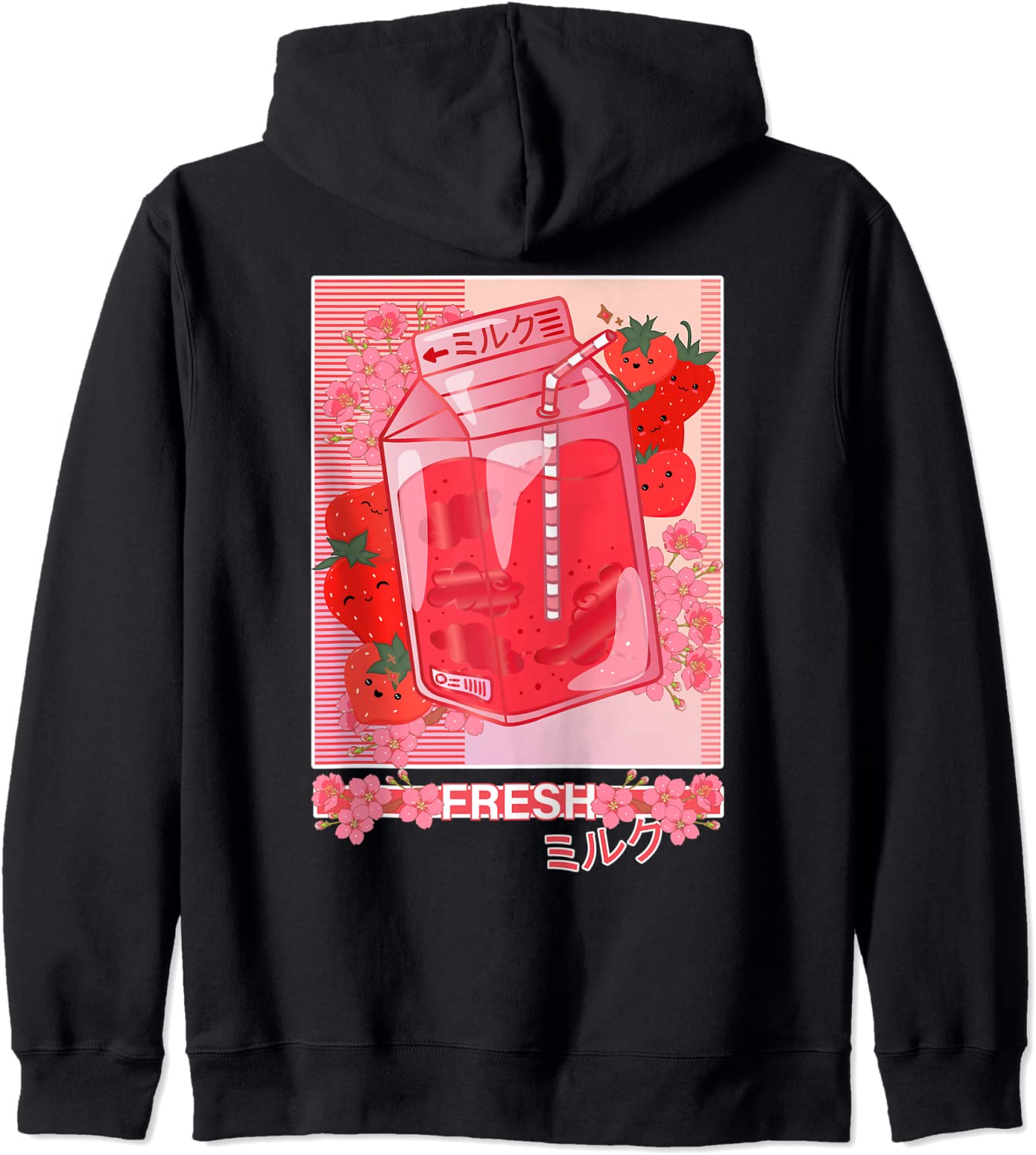 Japanese 90s Kawaii Strawberry Milk Shake Hoodie