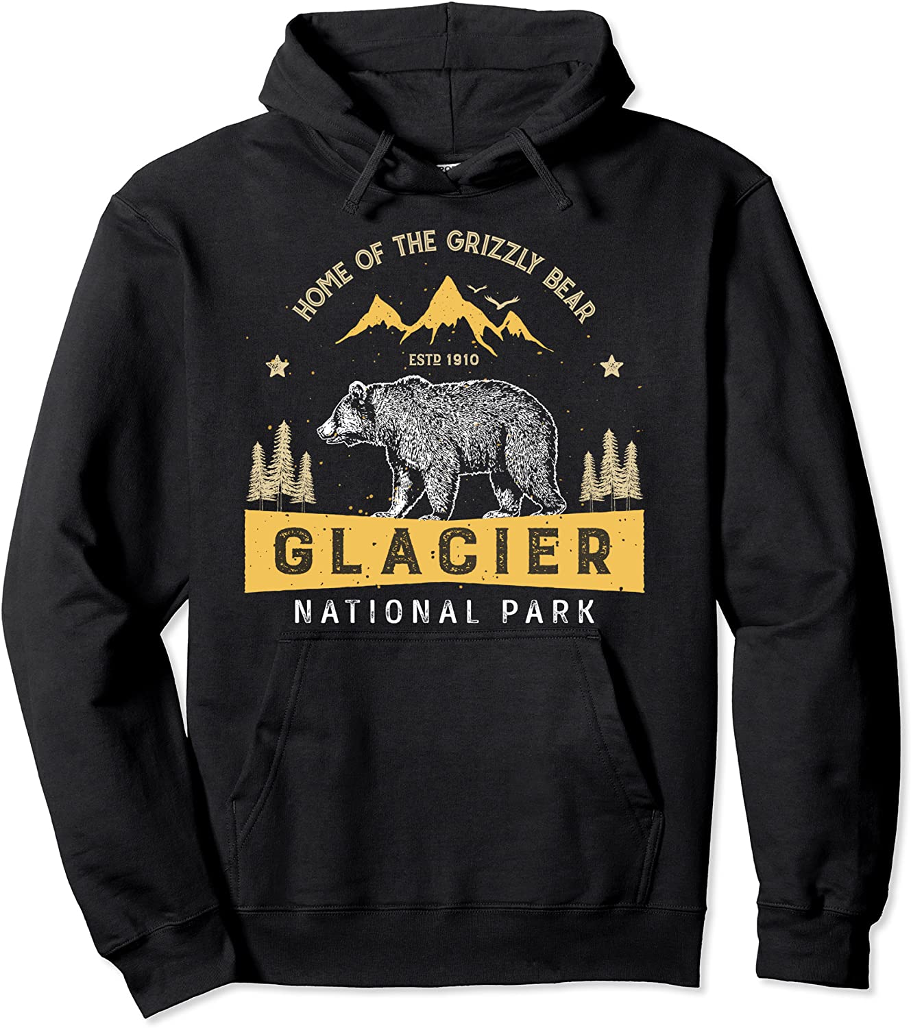 Glacier Hoodie National Park Vintage Montana Bear Men Women