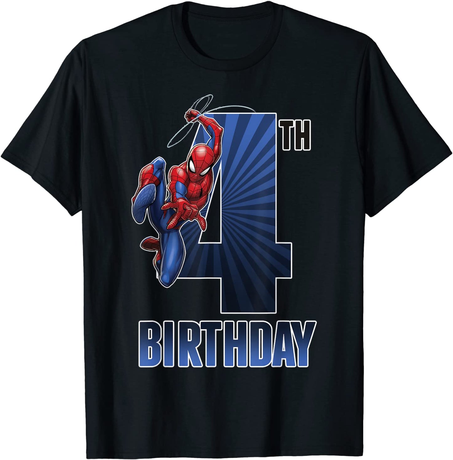 Marvel Spider-Man Swinging 4th Birthday Graphic T-Shirt