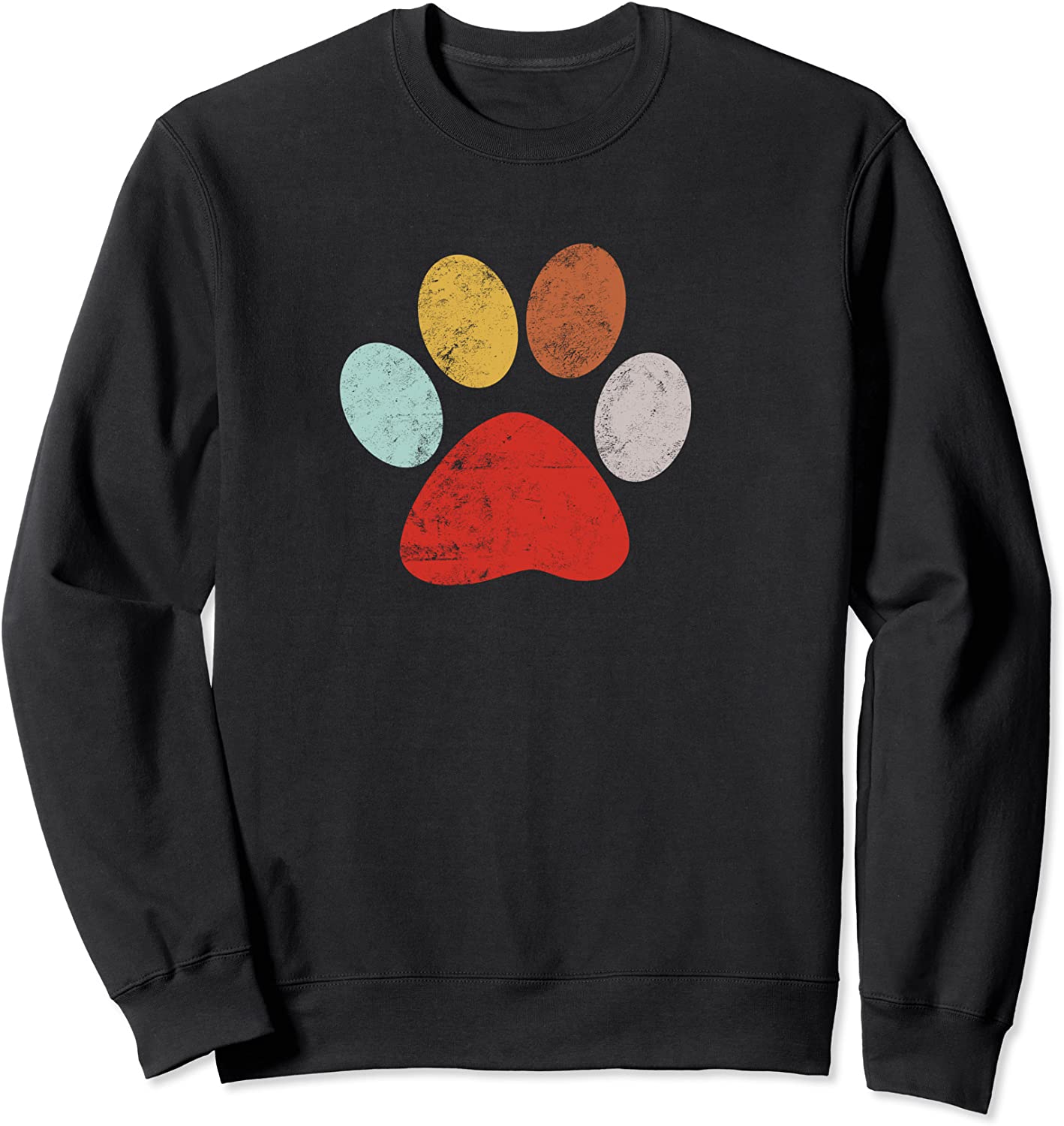 Vintage Paw Print Distressed Sweatshirt
