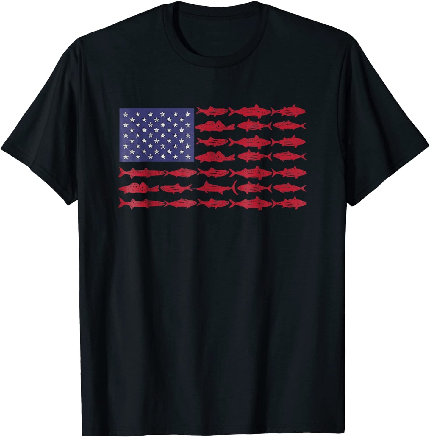 Vintage USA Fish American Flag Shirt Fishing Gifts ABS001