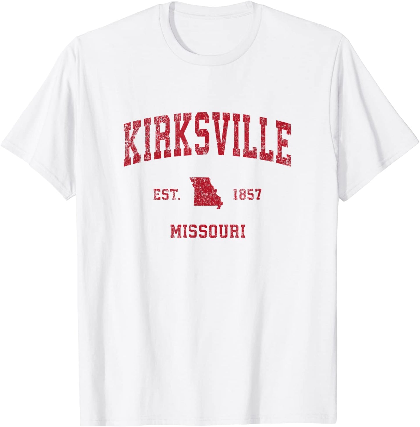 Kirksville Missouri MO Vintage Sports Design Red Print T-Shirt