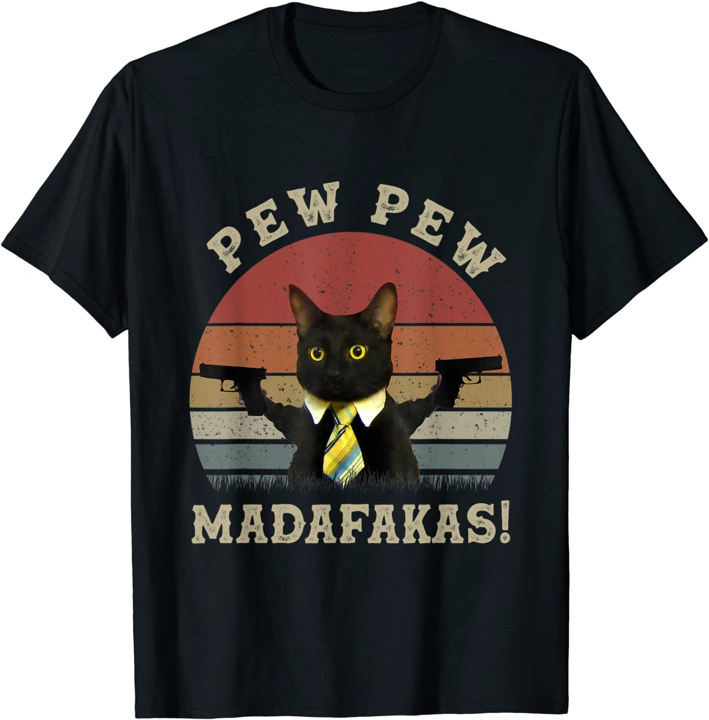 Cat Vintage PewPewPew Madafakas Cat Crazy Pew Vintage T-Shirt
