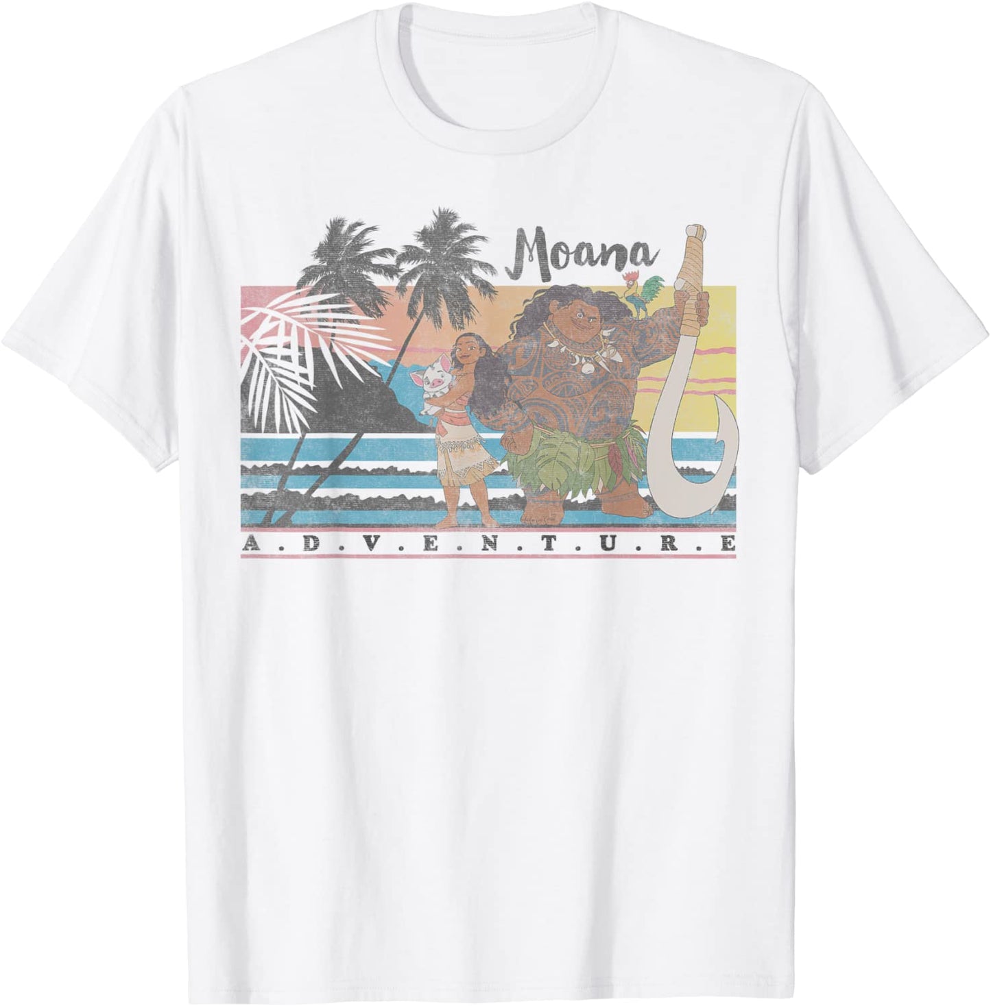 Disney Moana Maui Adventure Faded Portrait T-Shirt