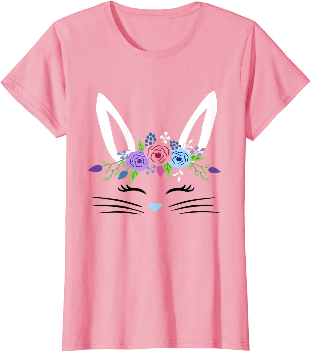 Womens Bunny Face Gift T Shirt Easter Basket Stuffer for Teen Girl