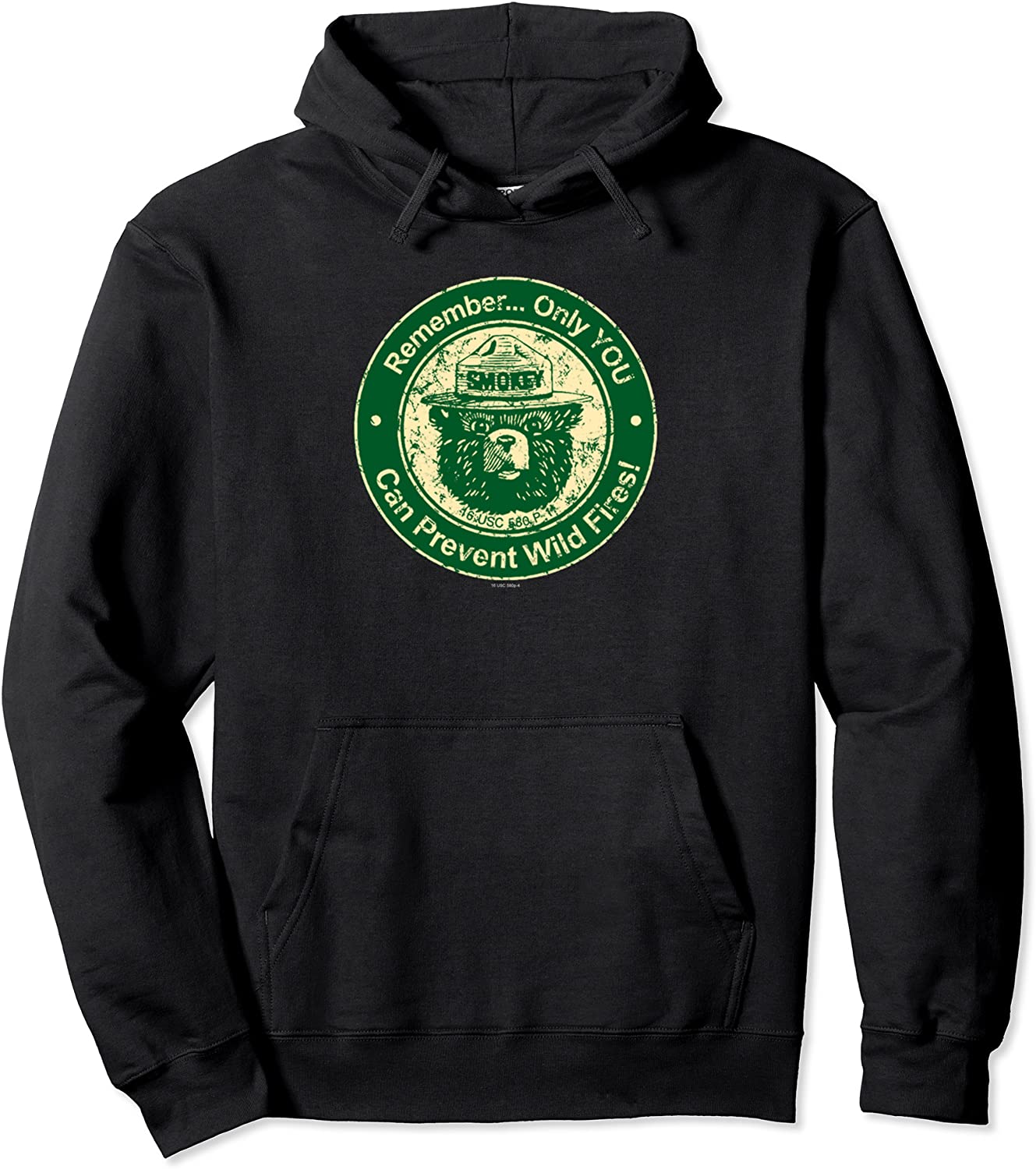 Smokey Bear Only You Green Seal Pullover Hoodie