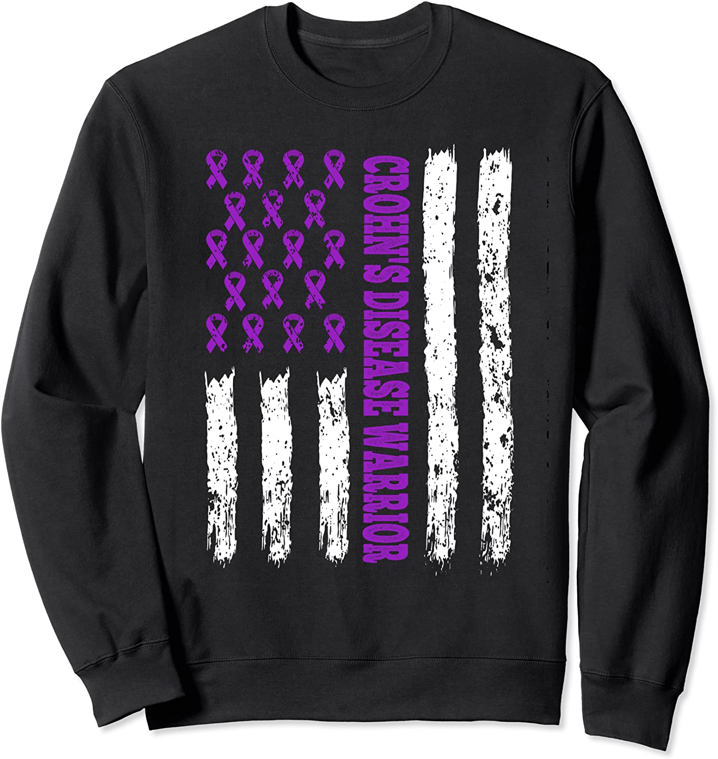 Crohns Disease Awareness Bowel Disease Related Purple Ribbo Sweatshirt