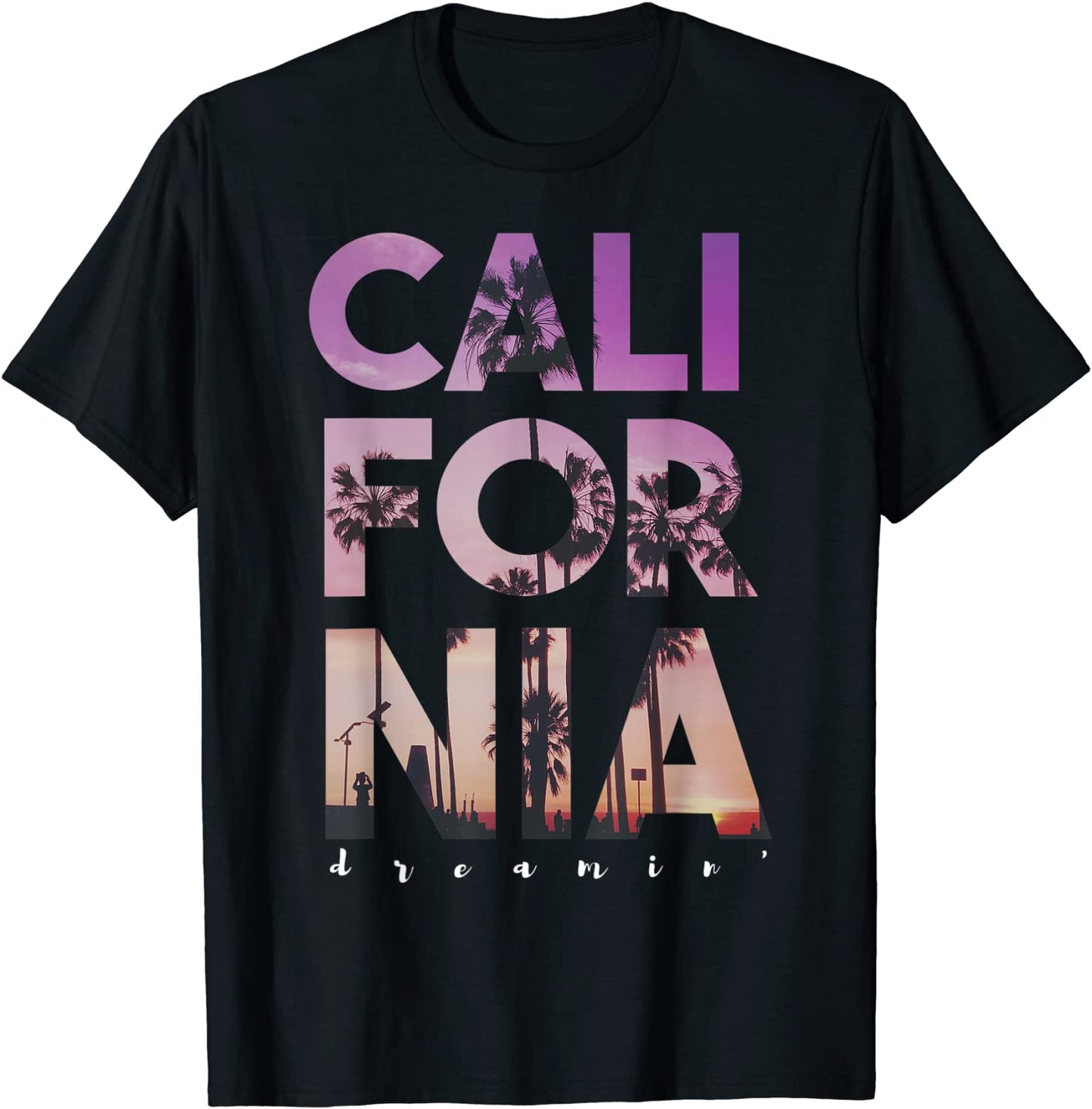 California Dreaming Beach Palm Tree Summer Vacation Surfing T-Shirt