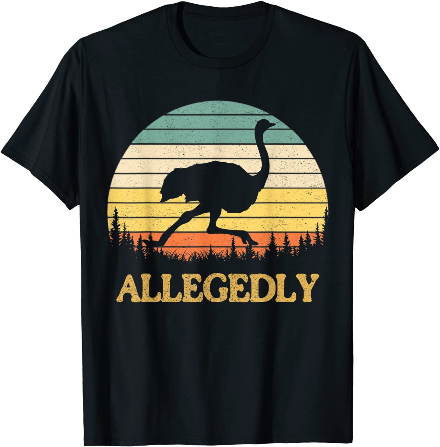 Allegedly Ostrich Shirt Funny Retro Flightless Bird Lover T-Shirt