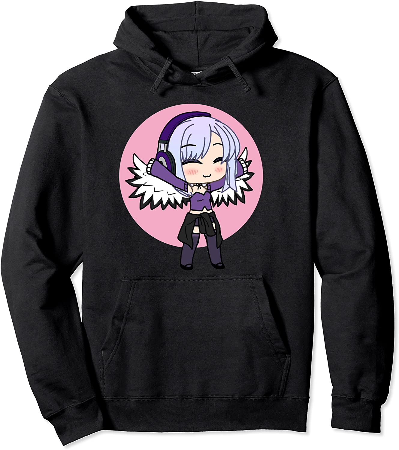 Cute Chibi style Kawaii Anime Girl with wings Pullover Hoodie