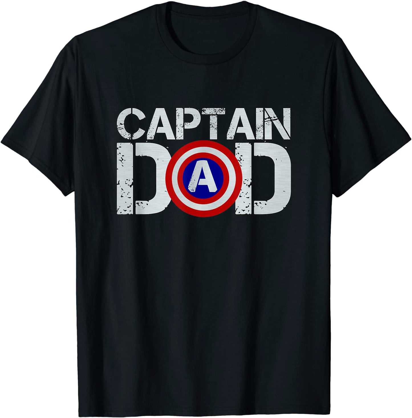 Mens Christmas Gift For Dad Birthday Captain Dad Superhero T-Shirt