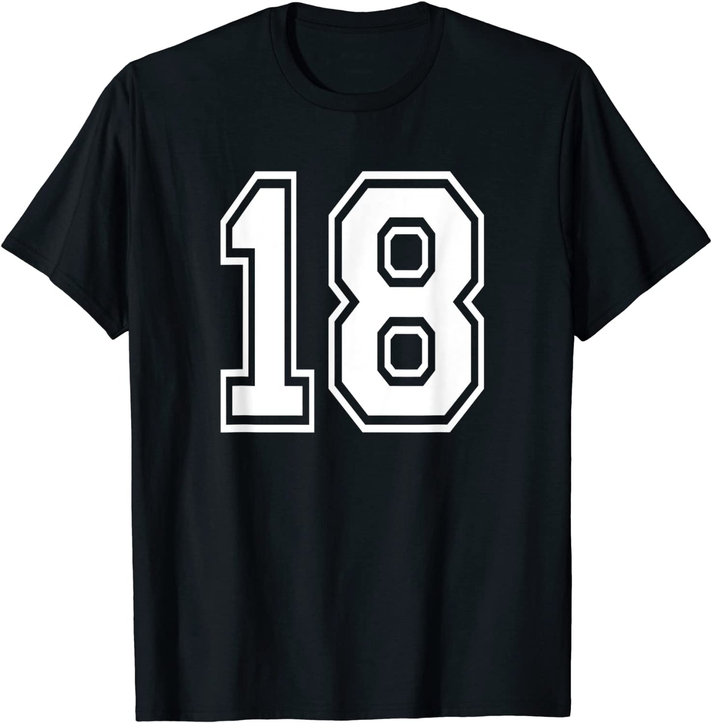 Number 18 T-Shirt Birthday Varsity Sports Team Jersey