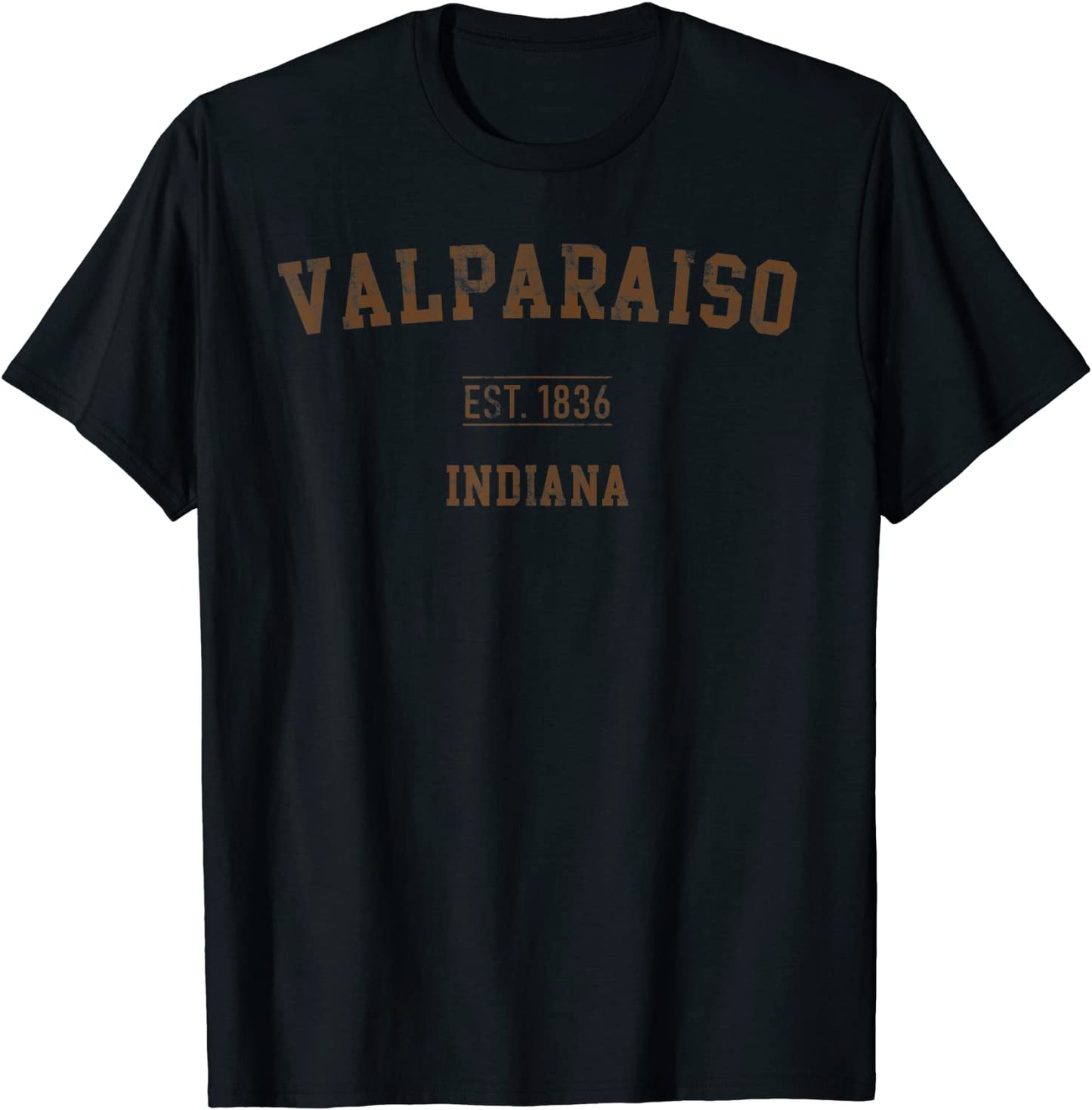 Valparaiso Indiana Distressed Text Sport Style T-Shirt