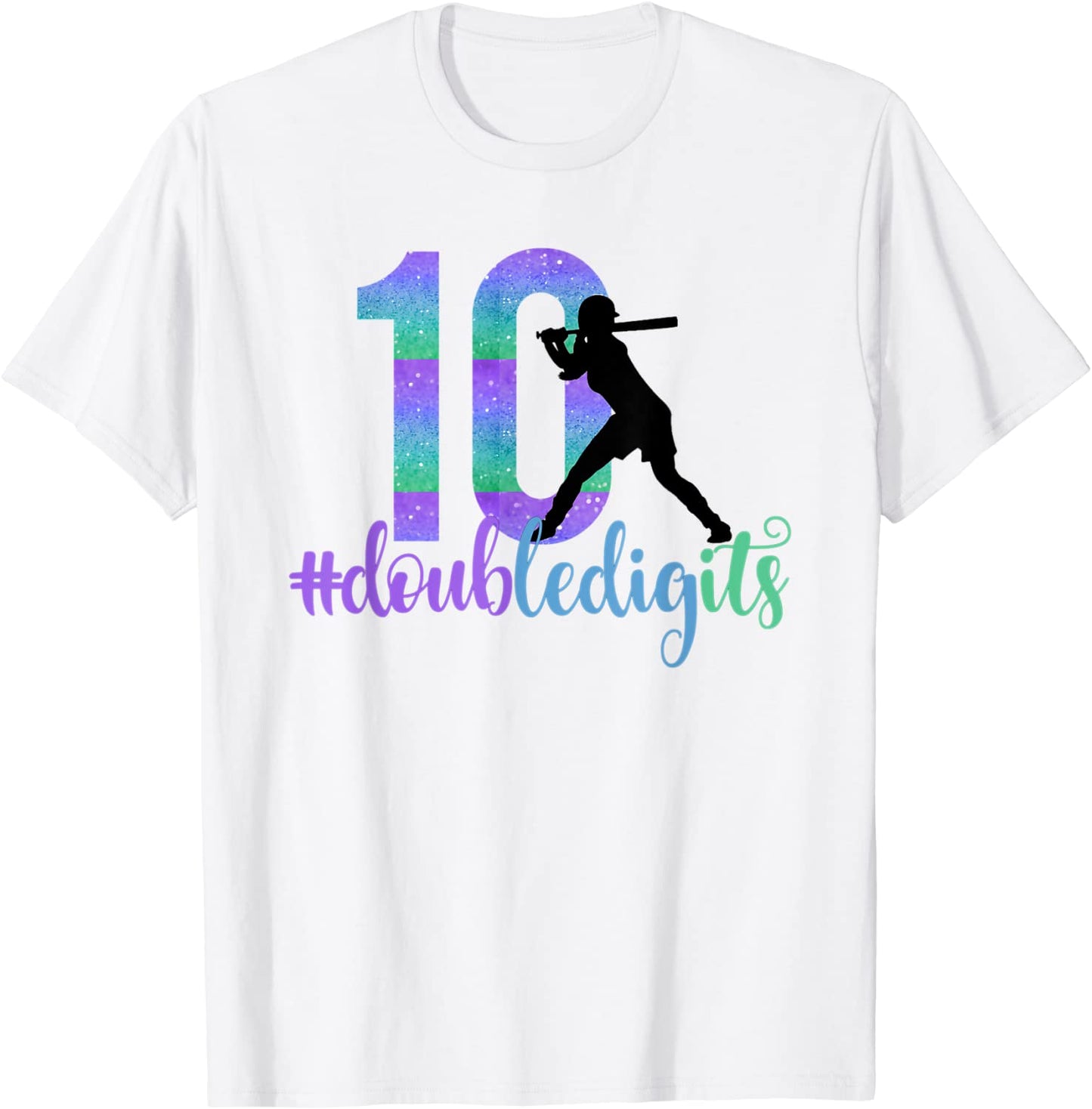 10th Birthday Double Digits Girl Sports Athlete Ten Softball T-Shirt