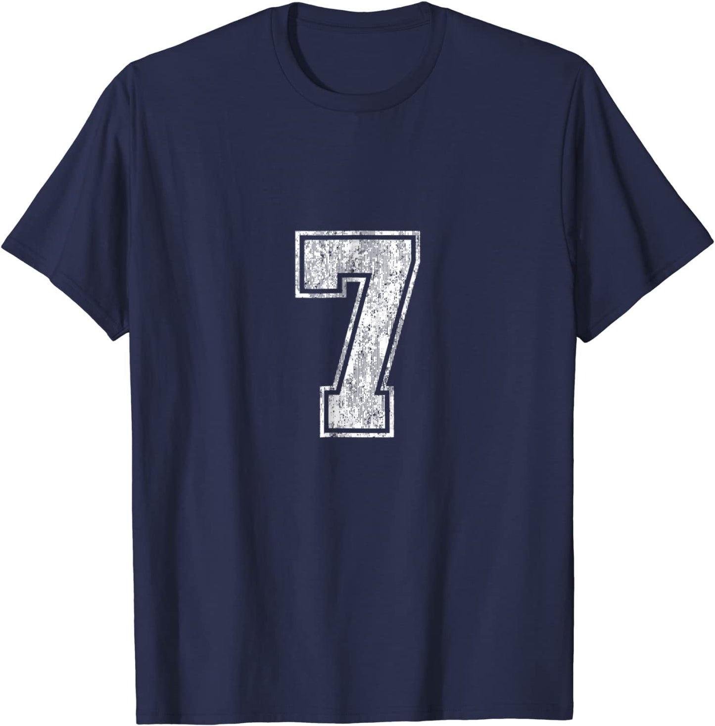 Number 7 T-Shirt Vintage Seven Tee Sports Design