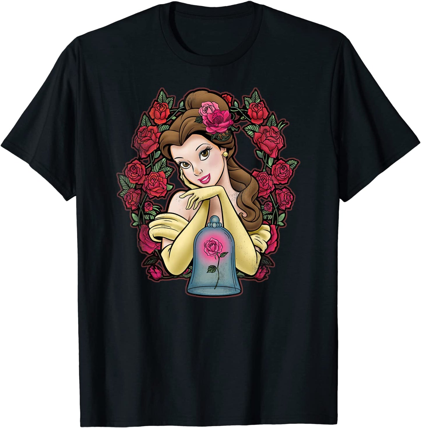 Disney Beauty And The Beast Belle Roses Graphic T-shirt T-Shirt